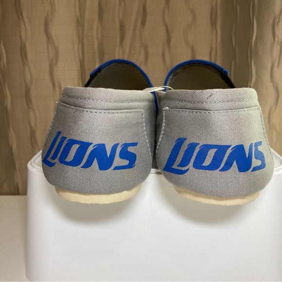 NFL Detroit Lions Men's Large 11-12 Espadrille Canvas Shoe FOCO Gray Blue NWT - Picture 7 of 16